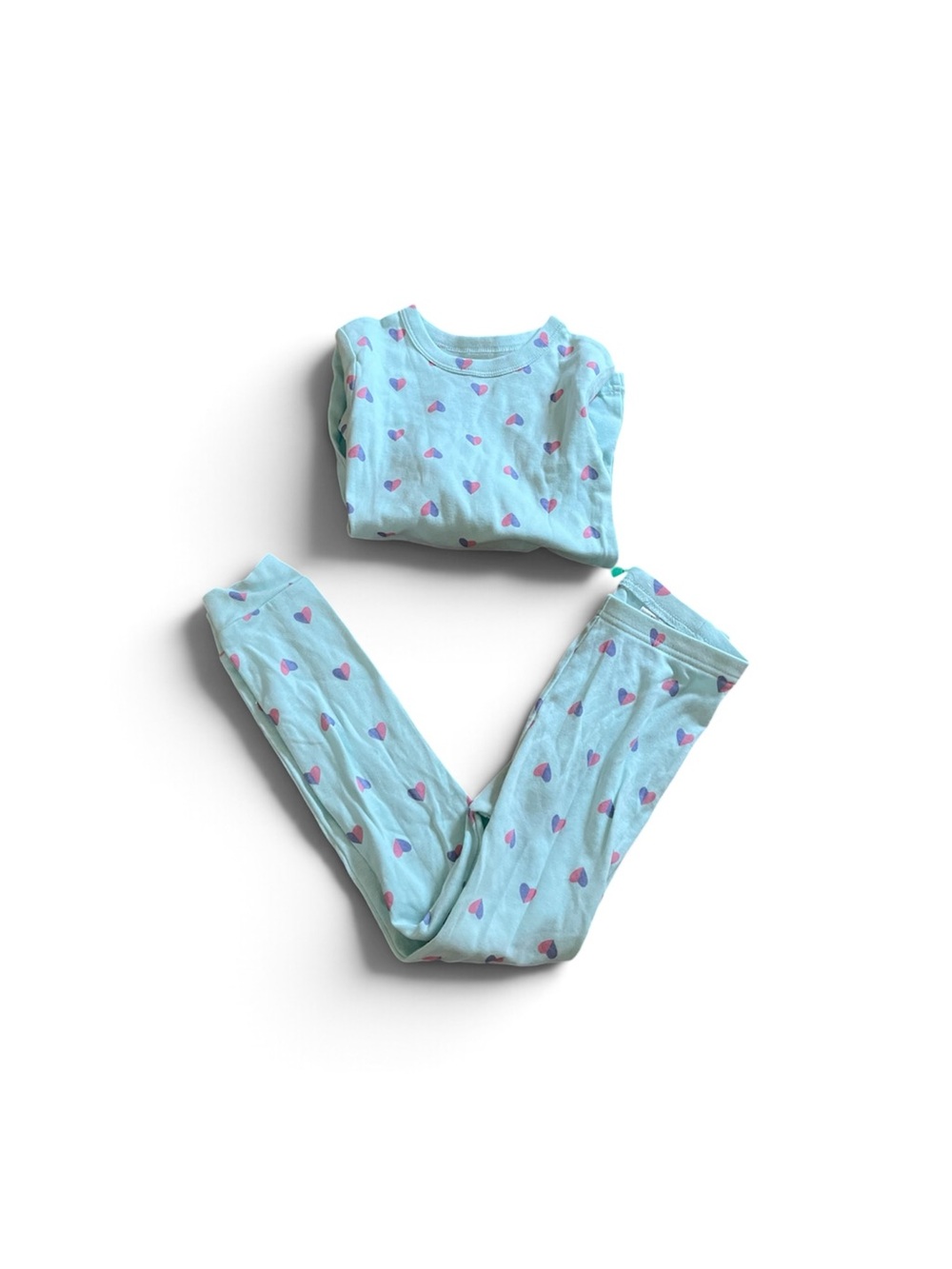 GAP Mint Blue Heart-Print Pajama Set